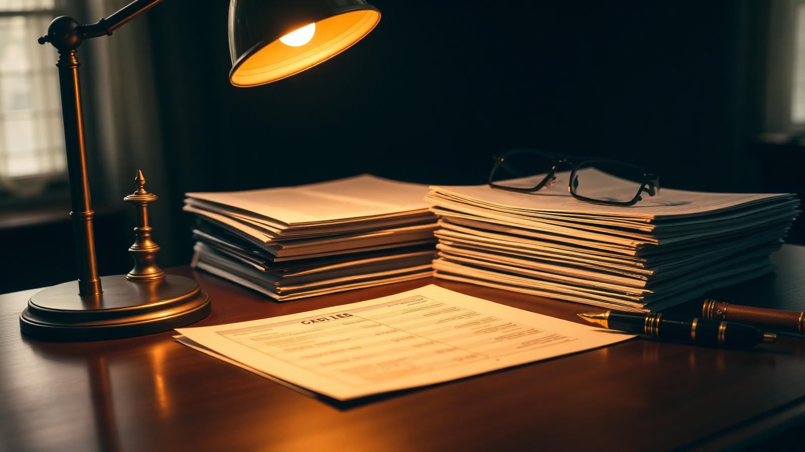 Documentos financieros sobre escritorio